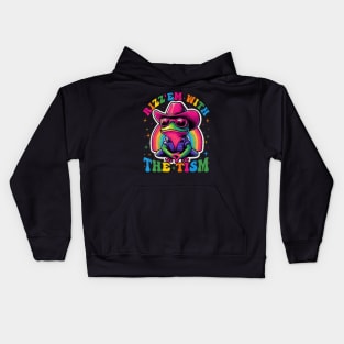 Rizz Em With The Tism Autism Groovy Rainbow Rizz Em Kids Hoodie